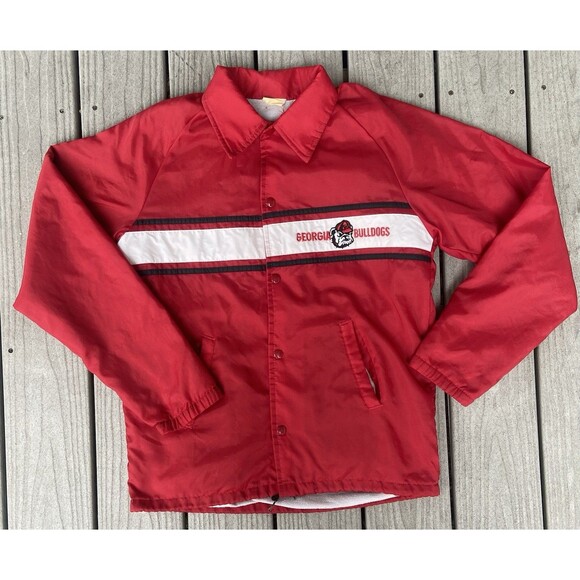 Vintage 70s Chalk Line Georgia Bulldogs UGA Lined Windbreaker Jacket M USA Made - Picture 2 of 16